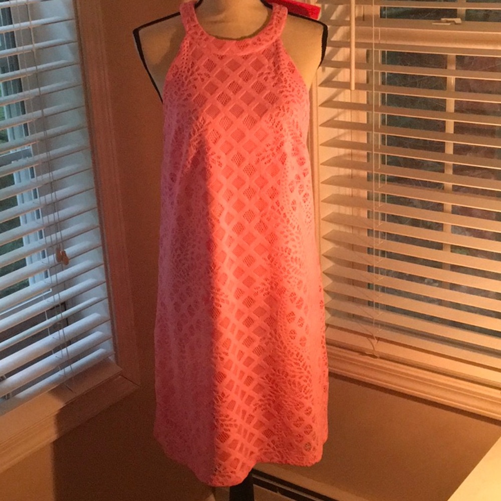 NWT Lilly Pulitzer Pink Lace Sleeveless Dress.  Size Large.